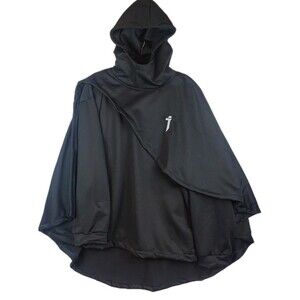 TECHWEAR BLACK TACTICAL HOODIE/CLOAK SIZE L FUTURISTIC STREETWEAR COMBAT XIAKUI